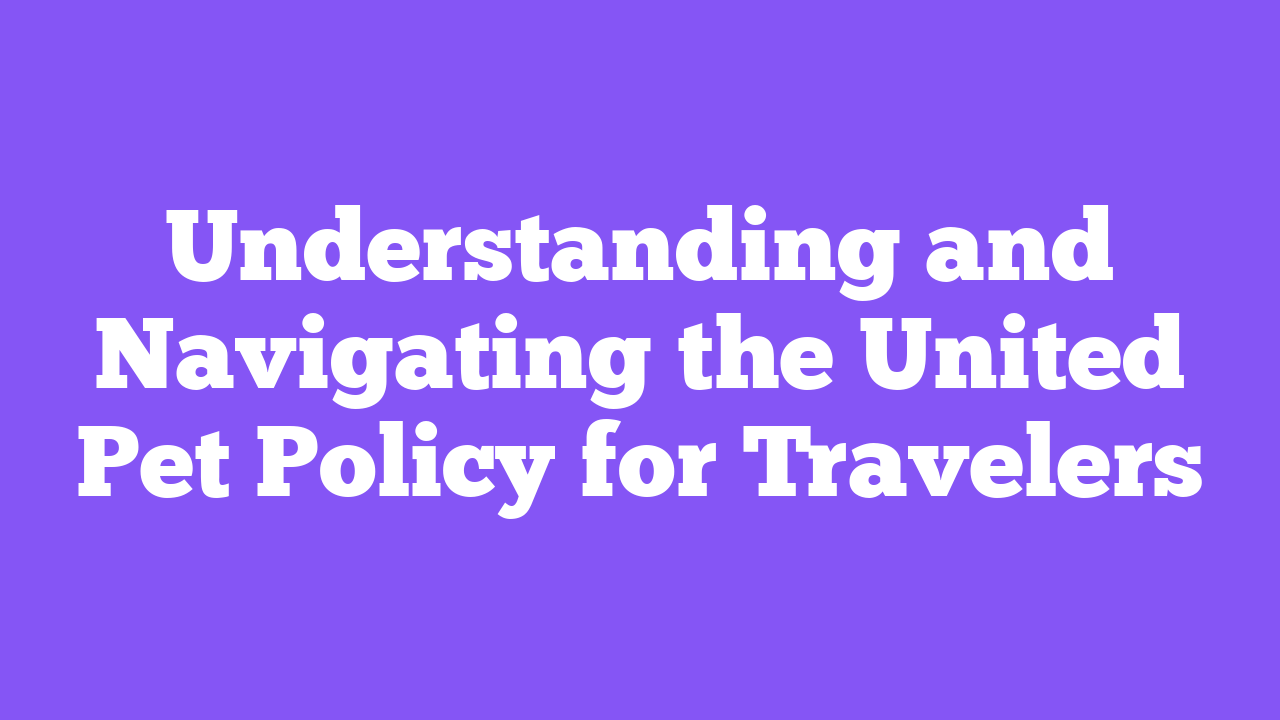 Understanding and Navigating the United Pet Policy for Travelers